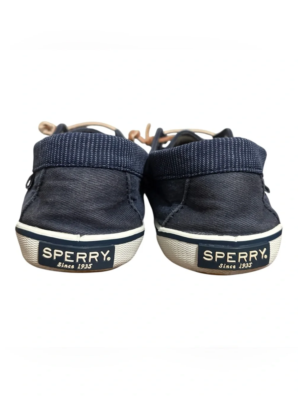 Sperry navy blue moccasin with Brown Gum Soles size 7 - Picture 3 of 9